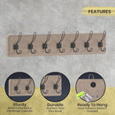HBCY Creations Weathered Solid Wood Wall Mounted Coat Rack with Shelf, 7 Hooks, 34" Long - Kitchen, Mudroom, Entryway, Bathroom - Includes Mounting Hardware, Coat Hanger, Dog Leash Hooks, Towel Rack by CozyNest Decor