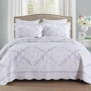 MarCielo 3-Piece 100% Cotton Oversized Bedspread Lightweight Quilt Coverlet Embroidery Farmhouse Bedding Set (TC Colorful White, Oversized Queen (100"x106")) by CozyNest Decor
