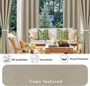 HolidayIdeas Linen Outdoor Curtains for Patio 4 Panels Waterproof Taupe Outside Curtains 110"x108"-Indoor/Outdoor Gazebo Wide Curtains Weatherproof, Privacy for Pergola, Porch, Cabana, Pool by CozyNest Decor