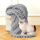Admitrack Chunky Knit Blanket Throw, 100% Hand Knit Chenille Throw Blanket for Sofa & Home Decor, Soft and Cozy Knitted Throw Blankets (Dark Gray，51""x63""), XNR08 by CozyNest Decor