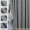 100" W x 96" L Faux Linen Room Divider Curtains, Full Blackout Pinch Pleated Drapes for Traverse Rod, Bedroom Divider Privacy Drapery with Hooks for Ceiling Track, 1 Panel, Mid Grey by CozyNest Decor