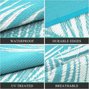Pauwer Waterproof Outdoor Rug 10x14, Reversible Plastic Straw Patio Camping Rug, Indoor Outdoor RV Mat Carpet for Deck, Camper, Porch, Balcony, Backyard, Picnic, Leaf Teal by GreenHaven Gardens