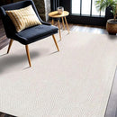 CAMILSON Easy Jute Rug 6x9, Indoor Outdoor Off-White Color Fiber Area Rugs for Living Room Patio and Bedroom Rug Herringbone Seagrass Woven Design Easy-Cleaning, Washable Outside Carpet Alfombras 6x9 by CozyNest Decor