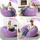 3.5FT Bean Bag Chairs Teardrop Bean Bag Chair for Adults Beanbag Chair with Memory Foam Filled Machine Washable Cover for Living Room, Bedroom (Large,Purple) by TinyTreasures Baby Boutique