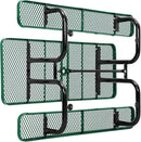 Global Industrial 6’L Rectangular Picnic Table, Expanded Metal, Green Thermoplastic Coating, Attached Benches, 1-1/2” Umbrella Pole Hole, Outdoor-Rated, 1000 lb Capacity, 72” x 30” Tabletop by GreenHaven Gardens