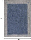 Bordered Outdoor Rug 9x12 Washable Outside Carpet for Indoor Patio Porch Waterproof Easy Cleaning Non Shedding Area Rugs Navy 9 x 12 by CozyNest Decor