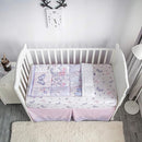 La Premura 3-Piece Purple Butterfly Baby Crib Bedding Set for Girls, Lilac Standard Size Crib Set for Baby Girl, Comforter, Fitted Sheet, and Dust Ruffle Skirt, Baby Nursery Floral Design for Girls by TinyTreasures Baby Boutique