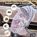 Baby Stroller Mosquito Net (2 Pack) - Durable Mesh Protection for Bassinets, Cradles, Playards, Pack N Plays & Portable Mini Cribs | Breathable Universal Fit Insect Barrier (Black + Daisy) by TinyTreasures Baby Boutique