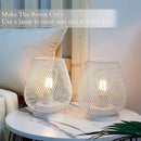 JHY DESIGN Set of 2 Metal Cage LED Lanterns Battery Powered Cordless Accent Light with LED Great for Weddings Parties Patio Events for Indoors Outdoors(White) by GreenHaven Gardens