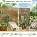 Casaphoria Metal Raised Garden Bed with Trellis and Wheels, 72"x35"x16" Planter Box for Climbing Plants, Vegetables & Vines, Features Drainage Holes and Privacy Screen (Brown-Louvered) by GreenHaven Gardens