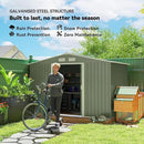 Outsunny 9' x 6' Outdoor Storage Shed, Garden Tool Metal Shed with Foundation Kit, Double Lockable Door, Air Vents and Sloping Roof, for Backyard, Patio, Lawn, Green by GreenHaven Gardens