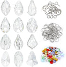 12Pcs Clear Crystal Suncatchers Prisms DIY Kit,Glass Suncatchers Hanging Crystals Ornament,Sun Catcher with Glass Beads,Prisms Rainbow Pendant for Window Home Office Garden Decoration by GreenHaven Gardens