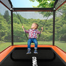GYMAX Trampoline for Kids, 6FT Toddler Trampoline with Swing & Enclosure Safety Net, ASTM Approved Rectangle Recreational Trampoline for Indoor/Outdoor, Birthday for Baby Boys & Girls by TinyTreasures Baby Boutique