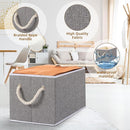 Yawinhe Collapsible Storage Bins 1-Pack, Large Fabric Baskets with Rope Handle, Organizers for Shelves, Closets, Clothes, 16.53''Lx11.81''Wx10.23''H, Grey by TinyTreasures Baby Boutique