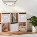 Amazon Basics Cube Organizer Storage Bins Handles, Collapsible Fabric, Pack of 6, 13"x13"x13", White by CozyNest Decor