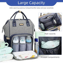 Diaper Bag Backpack, Diaper Bags for Baby Girls Boys, Baby Bags for Moms Dads, Nappy Changing Bag with Insulated Pockets,Multi-functional Waterproof Backpack with Stroller straps- Light Grey Blue by TinyTreasures Baby Boutique