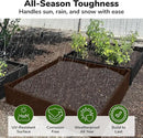 Raised Garden Bed - 4x4 ft Planter Box - Brown HDPE - No Tools Needed - DIY Kit for Urban Gardening, Flowers, Herbs & Vegetables - Made in The USA by GreenHaven Gardens