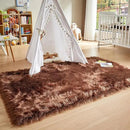 AMTOVO Faux Fur Sheepskin Rug for Living Room, 4 x 6 ft Coffee Fluffy Area Rug for Bedroom, Playroom, Luxury Room Decor, Rectangle by CozyNest Decor
