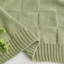 CozeCube Check Knit Throw Blanket, Sage Green Checkered Throw for Couch, Decorative Christmas Soft Cozy Warm Knitted Blanket for Bed Sofa Living Room, 50"X60" by CozyNest Decor