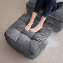 HIGOGOGO Square Stuffed Pouf Ottoman, Corduroy Poufs with Foam Chunk Filling, Furry and Fluffy Pouf Foot Stool Storage Ottoman, 21 X 21 Floor Poufs Foot Rest for Living Room, Dark Grey by CozyNest Decor