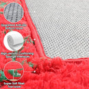 ONASAR 6x9 Area Rugs for Living Room, Large Fluffy Red and Dark Green Bedroom Rug, Geometric Boho Soft Shaggy Plush Floor Carpet for Kids Girls Teen Nursery Dorm Christmas Home Decor Aesthetic by TinyTreasures Baby Boutique