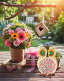 Hand-Painted Resin Owl Figurine with Glow-in-The-Dark Eyes, Solar-Powered Garden Decor 5.5'' Lawn Ornaments Statue Gardening Gifts for Outside Yard Art Patio (Owl) by GreenHaven Gardens