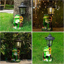 mopha Solar Garden Statues Frog Decor wth Lanterns - 12.5'' Figurines Decorations for Patio Yard Lawn Ornaments Gifts for Christmas Birthday Easter Housewarming by CozyNest Decor