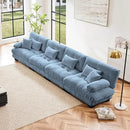Modular Sectional Sofa, Comfy Cloud Couch 4 Seater Couch, Sectional Couches for Living Room, Modern Chenille Oversized Couches for Bedroom, Sleeper Deep Seat Sofa with Throw Pillows, Blue by CozyNest Decor