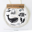 Wee Gallery Ocean Activity Pad Organic Baby Play Mat with Sensory Toys, High Contrast Newborn Essentials Soft Tummy Time Mat for Babies 0-12 Months, Visual and Motor Skill Development Toy by TinyTreasures Baby Boutique