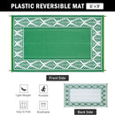 Outdoor Plastic Rug 6'x9' Waterproof Camping Carpet Outside Area Rug Reversible Green Rugs for RV Deck Entryance Porch Picnic Balcony Beach by GreenHaven Gardens