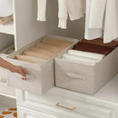 Linen Folding Storage Bins, 3 Pack Large Storage Baskets, Washable, Clothing Storage Bins with Handle, Closet Organizer for Storage Sweater,Sheets(Beige, 18½"x11" x8½") by CozyNest Decor