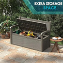 70 Gallon Storage Bench Deck Box for Patio Furniture with Armrest Bench Outdoor Storage by CozyNest Decor
