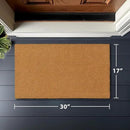 Barnyard Designs Natural Coco Coir Heavy Duty Backing Doormat - Large Cute Non-Slip Front Door Welcome Mat for Outside Entrance or Porch Entry, Brown (17x30, Plain Brown) by CozyNest Decor