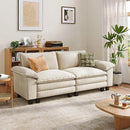 LINSY HOME Sectional Loveseat Sofa - 90'' Oversized Corduroy Cloud Couch Soft Modern Comfy Green Loveseat Couch Deep Seat Couches for Living Room Bedroom Apartment Office, Beige by CozyNest Decor