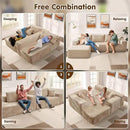 ovios 104" Cloud Sectional Couch with L-Shape Chaise,Modern Modular Sofa with Deep Seat, Upholstered Couches for Living Room Bedroom,No Assembly Required, Beige (Plush Corduroy Fabric) by CozyNest Decor