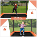 GYMAX Trampoline for Kids, 6FT Toddler Trampoline with Swing & Enclosure Safety Net, ASTM Approved Rectangle Recreational Trampoline for Indoor/Outdoor, Birthday for Baby Boys & Girls by TinyTreasures Baby Boutique