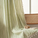 Sutuo Home Boho Curtains 96 Inches Long for Bedroom Living Room Nursery Patio, Bohemian Tassels Country Window Treatment Drape for Christmas Decorations, 1 Panel 59" W x 96" L,Green Stripe Floral by CozyNest Decor