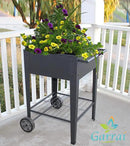 GarraÌ Raised Planter Box -Garden Cart with Wheels, Movable Square Outdoor Elevated Garden Bed with Wheels- Grow Vegetables Flowers Herbs on Patio, Deck, or Yard by GreenHaven Gardens