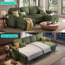 LINSY HOME Sectional Sleeper Sofa with Pull Out Couch Bed - Convertible Plush Corduroy Cloud Couch with Storage Chaise & USB Charging, Comfy U Shaped Modular Couches for Living Room, Green by CozyNest Decor