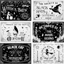 Umigy 6 Pcs Halloween Placemats 12"x18" Gothic Bat Placemats Kitchen Decoration Washable Witch Place Mats Rectangle Skull Table Mats for Halloween Dining Table Accessories(Black White Character Style) by CozyNest Decor