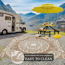Pauwer Waterproof Outdoor Rug 8x10, Reversible Plastic Straw Patio Camping Rug, Indoor Outdoor RV Mat Carpet for Deck, Camper, Porch, Balcony, Backyard, Picnic, Boho Brown by GreenHaven Gardens