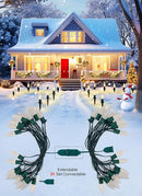 C9 Christmas Pathway Lights Outdoor, 25.7 Feet 20 LED C9 Strawberry Walkway Lights with Marker Stakes, Connectable Shatterproof C9 String Lights for Lane Outside Yard Decorations, Warm White, 2 Pack by GreenHaven Gardens