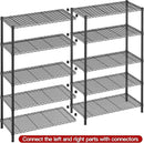 REIBII 5 Tier Wire Shelving Storage Shelves Loads 1430LBS, 58" W Metal Shelving Unit for Storage Adjustable Heavy Duty Garage Shelving Pantry Shelves Kitchen Shelving, Black, 2 Pack by CozyNest Decor