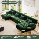 Modular Sectional Sofa, Comfy Cloud Couch 4 Seater Couch with Ottoman, Sectional Couches for Living Room, Modern Chenille U Shaped Couches, Sleeper Deep Seat Sofa with Throw Pillows, Green by CozyNest Decor