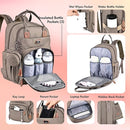 Dikaslon Diaper Bag Backpack with Portable Changing Pad, Pacifier Case and Stroller Straps, Large Unisex Baby Bags for Boys Girls, Multipurpose Travel Back Pack Moms Dads,Khaki by TinyTreasures Baby Boutique