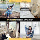ADVOKAIR Hammock Chair Hanging Chair Rope Swing XXL - Max 500lbs, 70in Large Hammock Swing Chair -Portable Steel Spreader Bar with Anti-Slip Rings-Roomy & Strong by GreenHaven Gardens