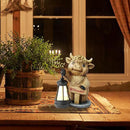 Highland Cow Statues with Solar Lights, Highland Cow Resin Figurine Lights, Highland Cow Ornaments for Patio, Balcony, Indoor Decoration and as Gifts by GreenHaven Gardens