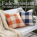 decorUhome Buffalo Plaid Check Throw Pillow Covers 24x24 Set of 2, Outdoor Decorative Farmhouse Neutral Pillow Covers with Stitched Edge for Bed Couch Sofa, Navy Blue and White by CozyNest Decor