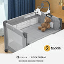 2-in-1 Baby Playard, Pack and Play Bassinet, Easy Folding Portable Crib with Music Mobile for Newborn to Toddlers (Grey) by TinyTreasures Baby Boutique