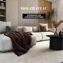 Mon Chateau Luxury Ultimate Plush Faux Fur Throw with 6cm Foldover for Couch, Sofa, or Bed - Plush Ultra Soft Blanket for Sleeping or Home Décor, 60" x 70" (Foldover Brown) by CozyNest Decor